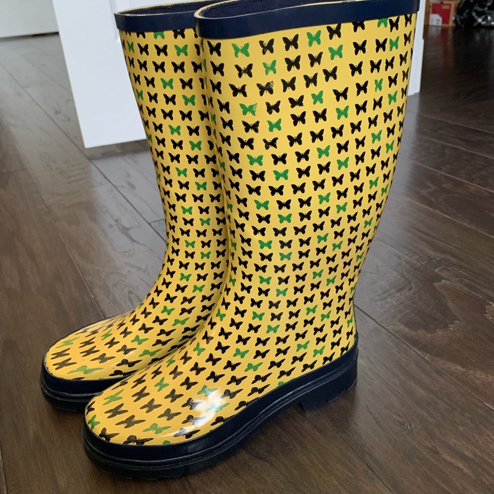 143 Girl Yellow with Pattern Rain Boots